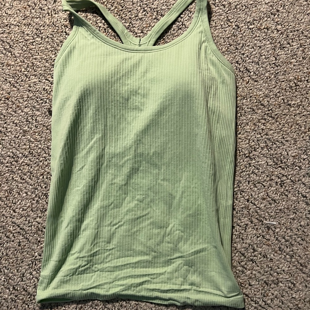 lululemon athletica Green Ribbed Tank Top